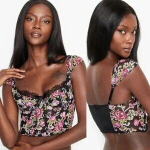 Victoria's Secret Dream Angels Floral Applique Bustier Top 36C NWOT